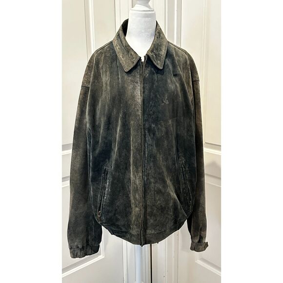Men's Black Genuine Leather Coat Jacket - Picture 1 of 11